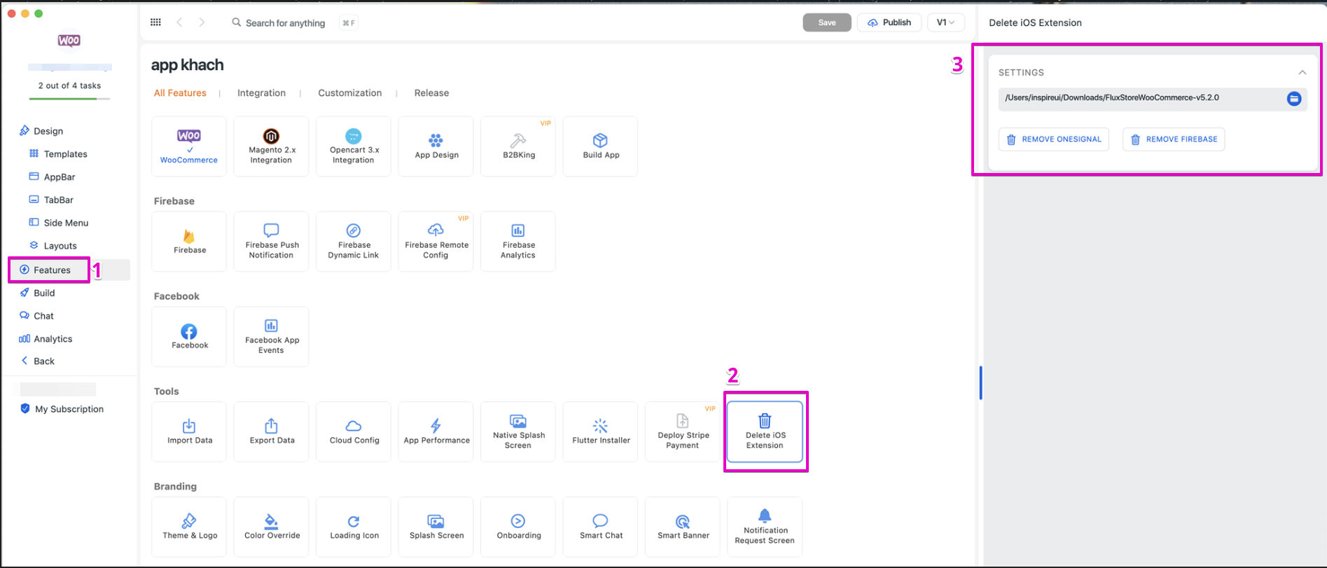 Delete iOS Extension