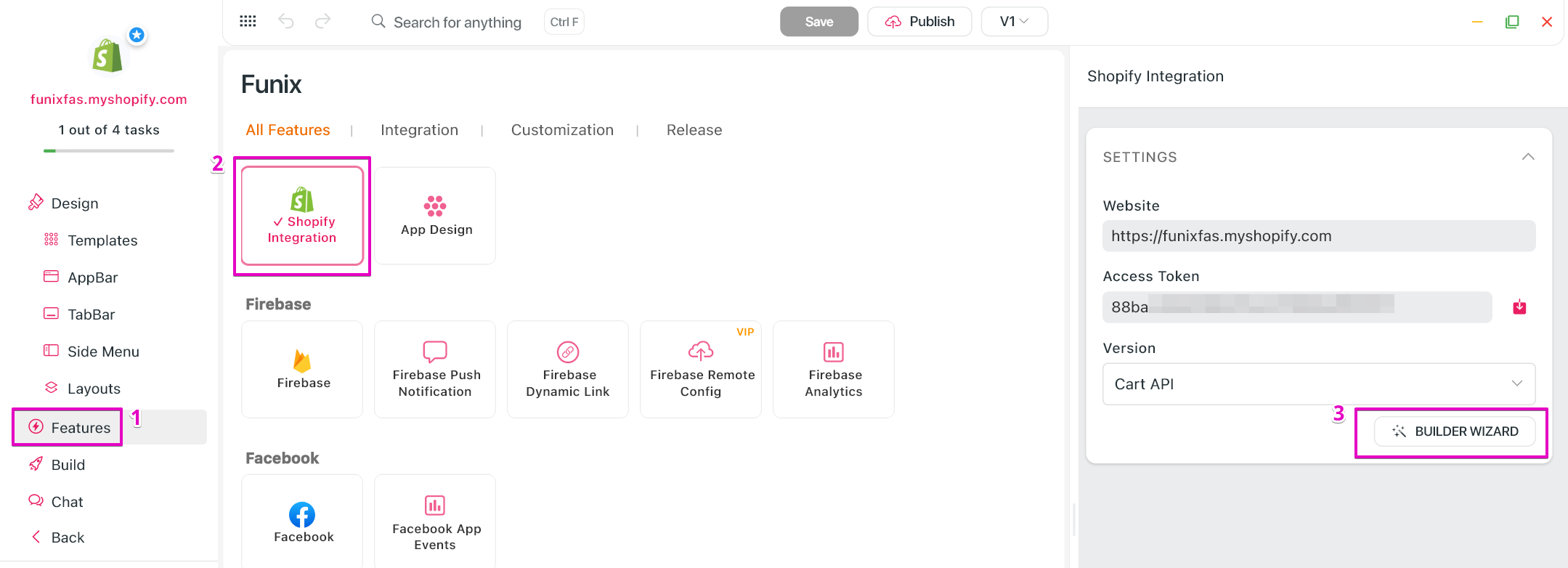 Shopify Version in Builder Wizard