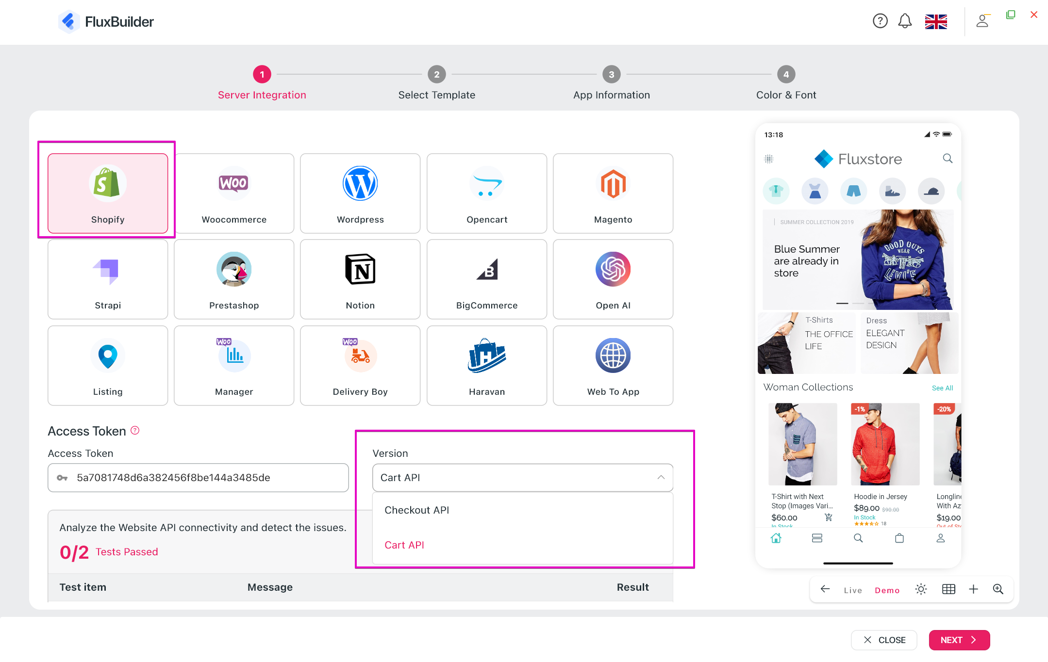Shopify Version Selection