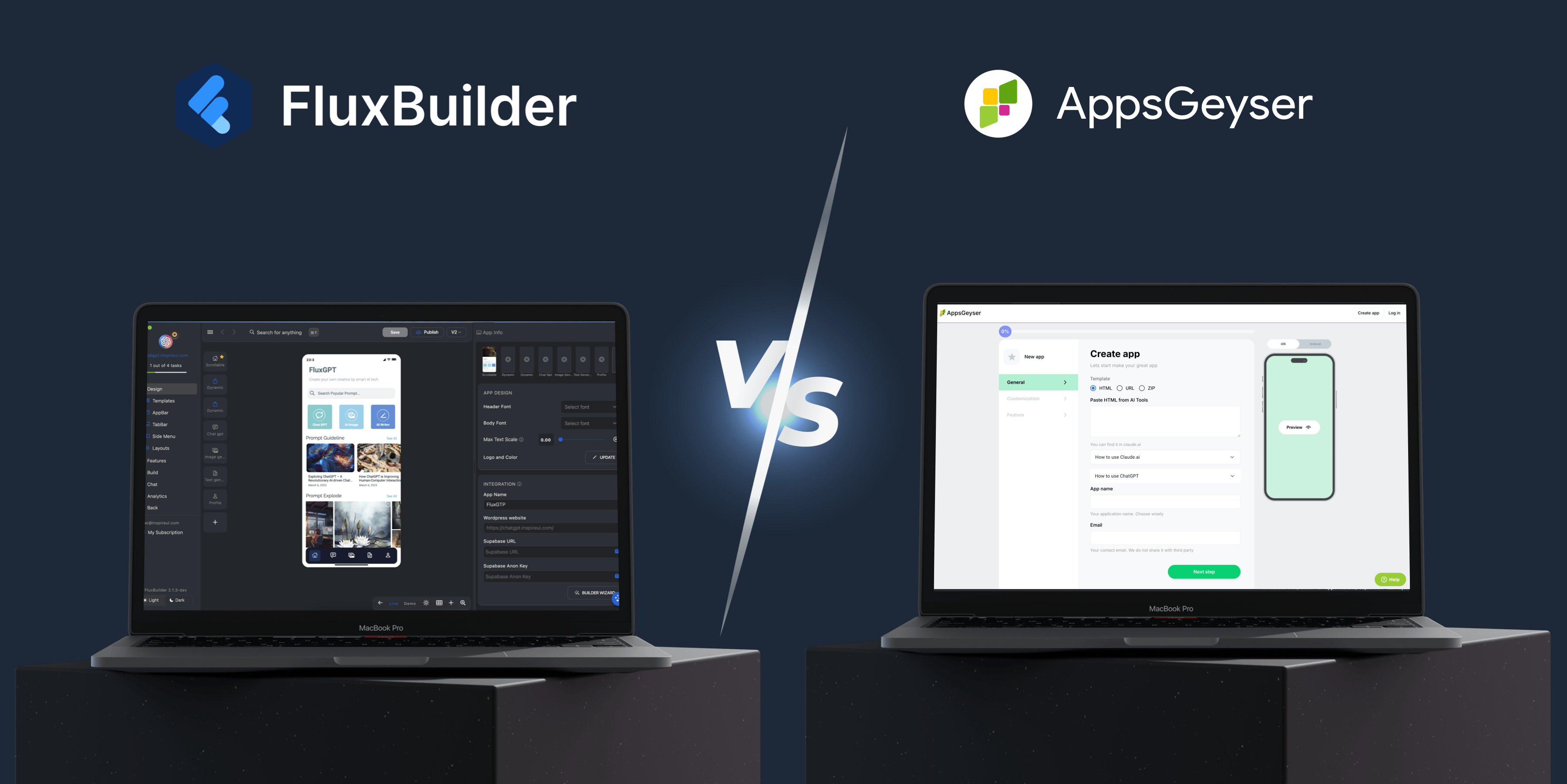 FluxBuilder vs. AppsGeyser