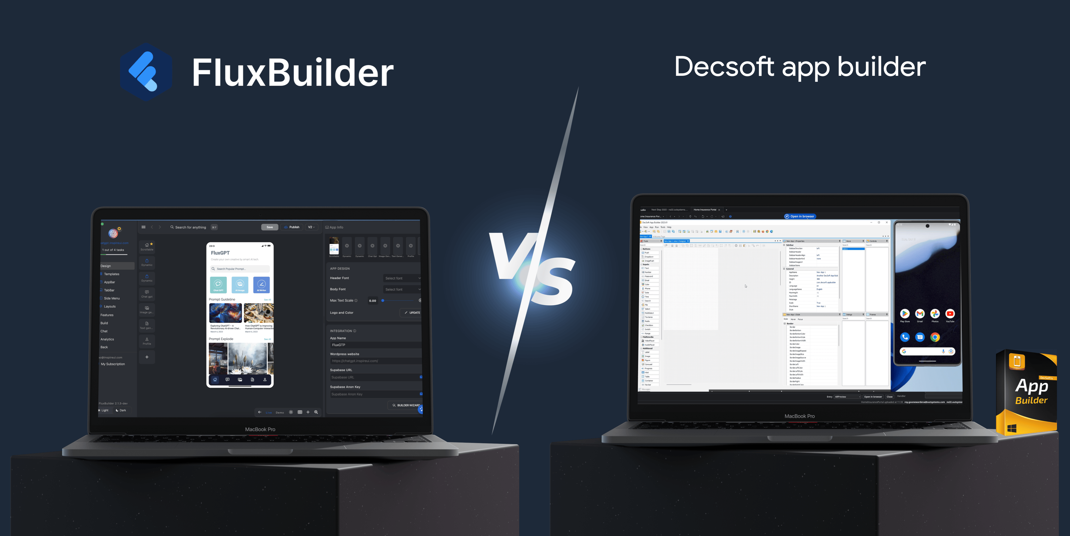 FluxBuilder vs DecSoft App Builder