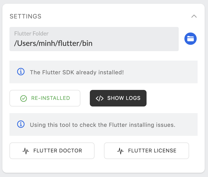 Flutter Installer - Feature Screenshot