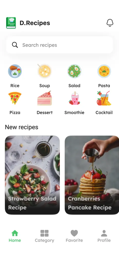 Recipe Icons mobile app template created with FluxBuilder