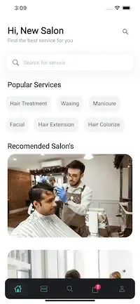 Salon Booking mobile app template created with FluxBuilder